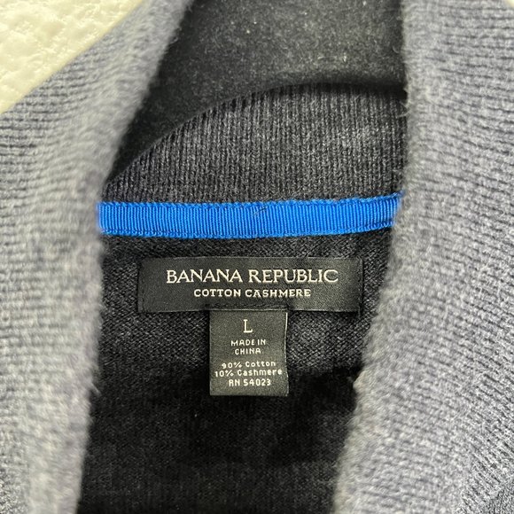 Banana Republic‎ cotton cashmere dark gray long sleeve mens sweater  Size: L - Picture 5 of 7